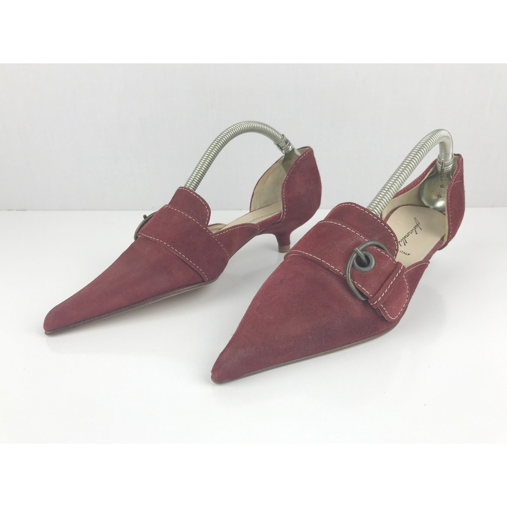 Chic Burgundy Pointed Toe Heels